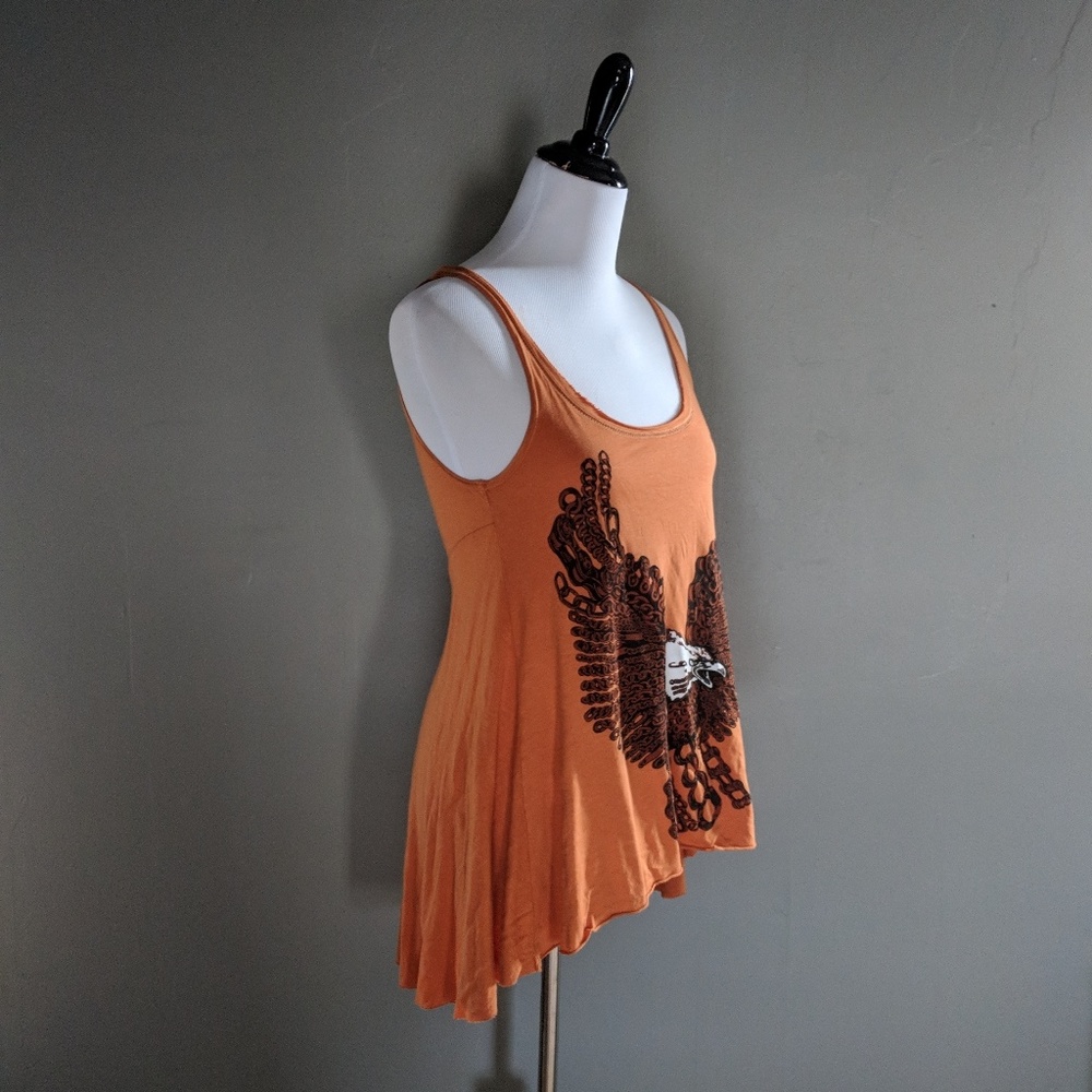 Boho Eagle Hi Low Tank Top with Open Back